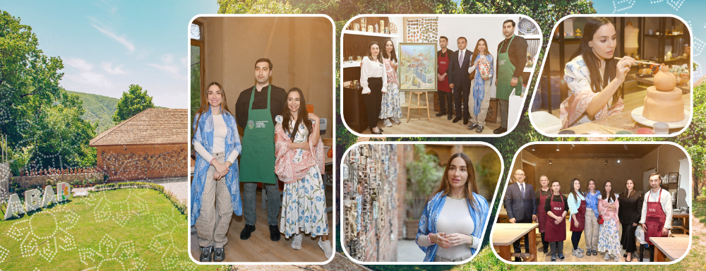 Leyla Əliyeva və Arzu Əliyeva Şəkidə “ABAD” Keramika və Tətbiqi Sənət Mərkəzi ilə tanış olublar