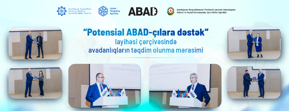 “Potensial ABAD-çılara dəstək” layihəsi çərçivəsində 23 nəfərə avadanlıqla təmin olunub